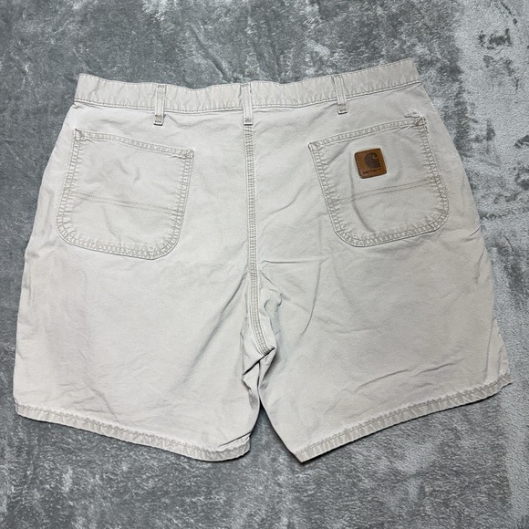 Carhartt Other - Carhartt B145 TAN Canvas Work Shorts Mens 40 Distressed Khaki Dungaree Fit